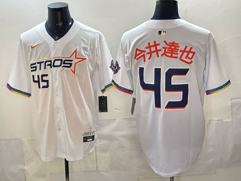 Men 2026 Houston Astros #45 Imai White 4th generations Nike MLB Jersey style 01